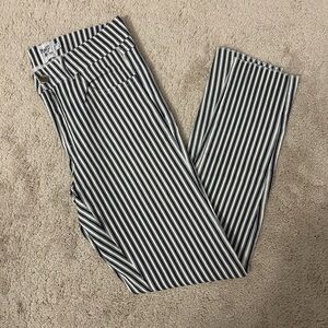 Navy and White Striped Pants